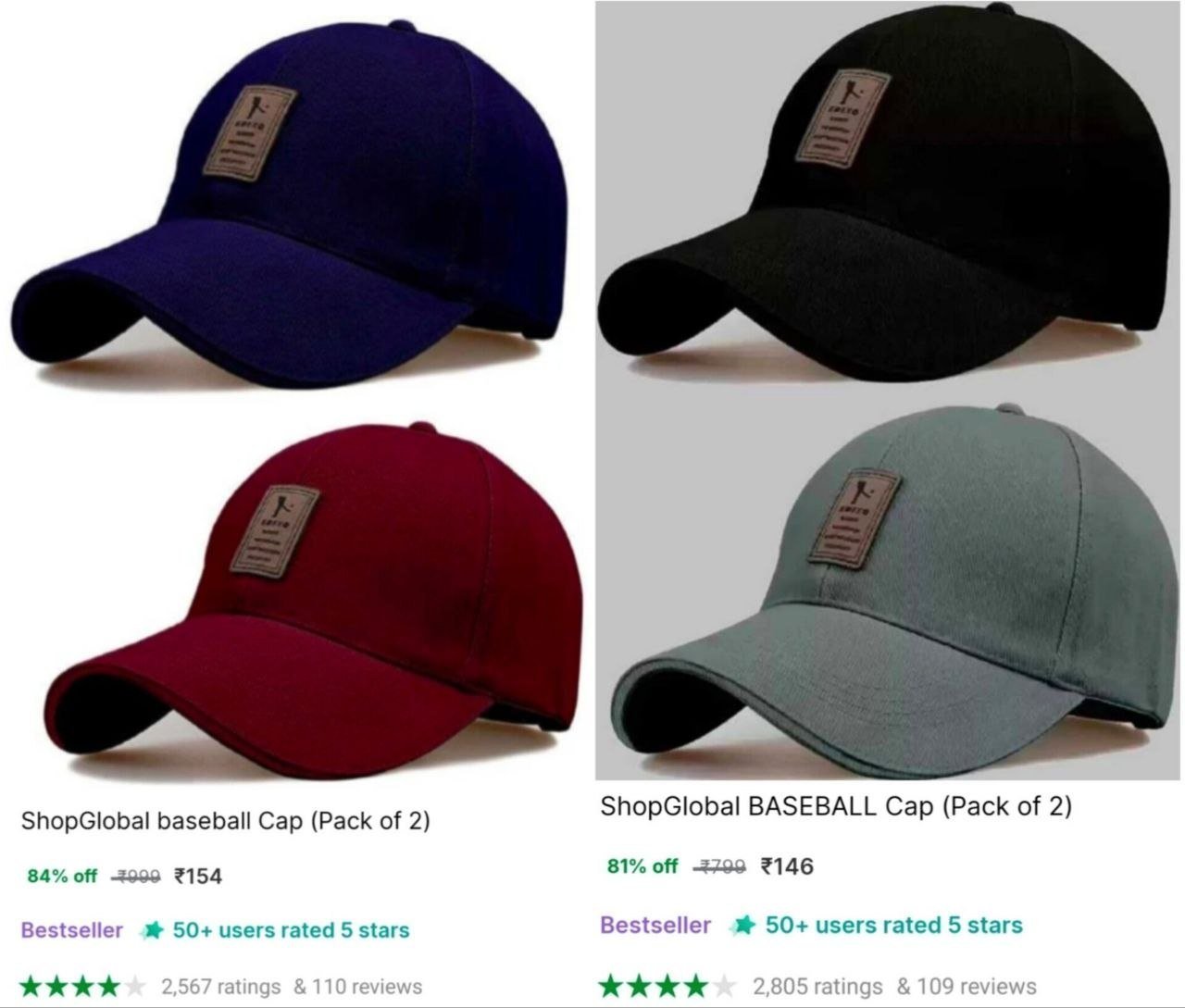 Pack Of 2 Cap At 154 146