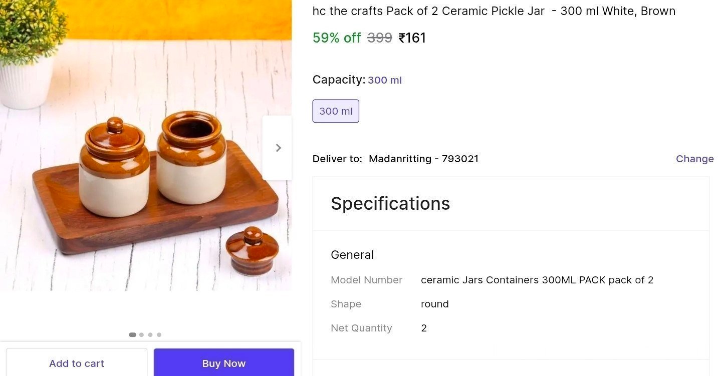 Pack Of 2 Ceramic Jar At 161 1000ml At 202