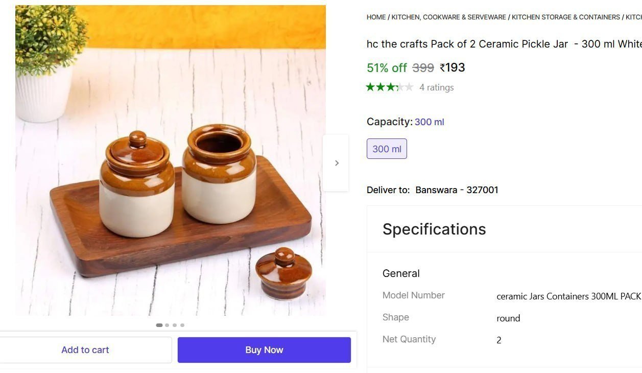 Pack Of 2 Ceramic Jar At 193 1000ml At 191