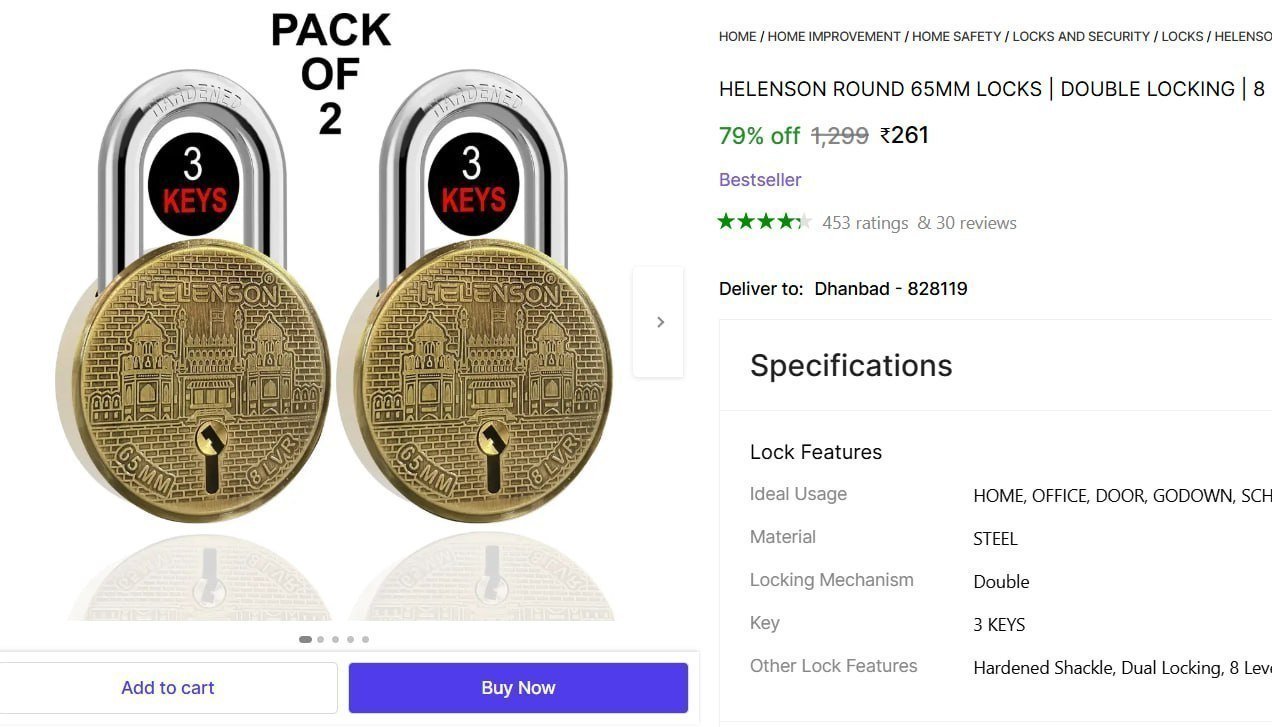 (pack Of 2) Padlock 261