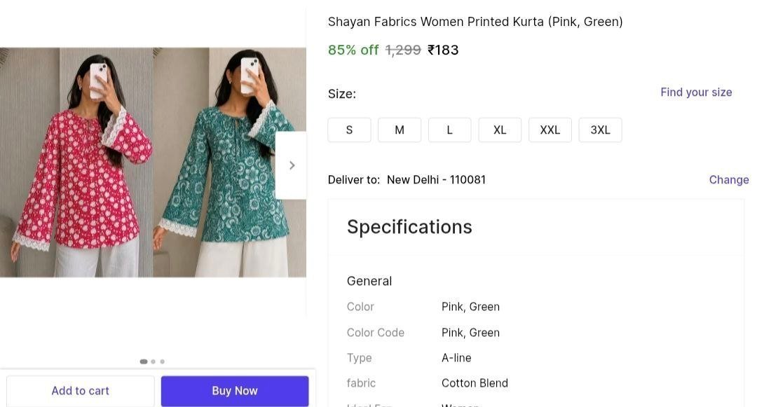 Pack Of 2 Short Kurti 183