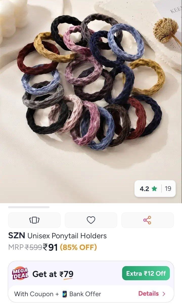 Pack Of 20 Ponytail Holders 91