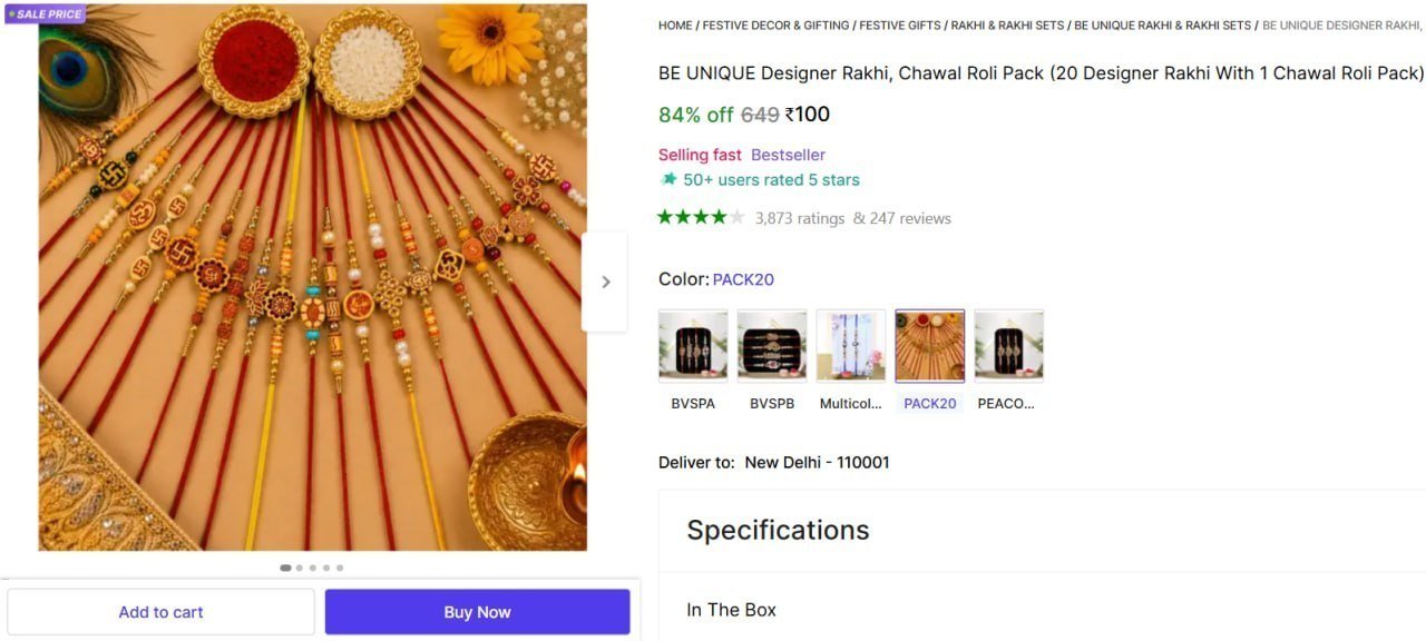 Pack Of 20 Rakhi 100
