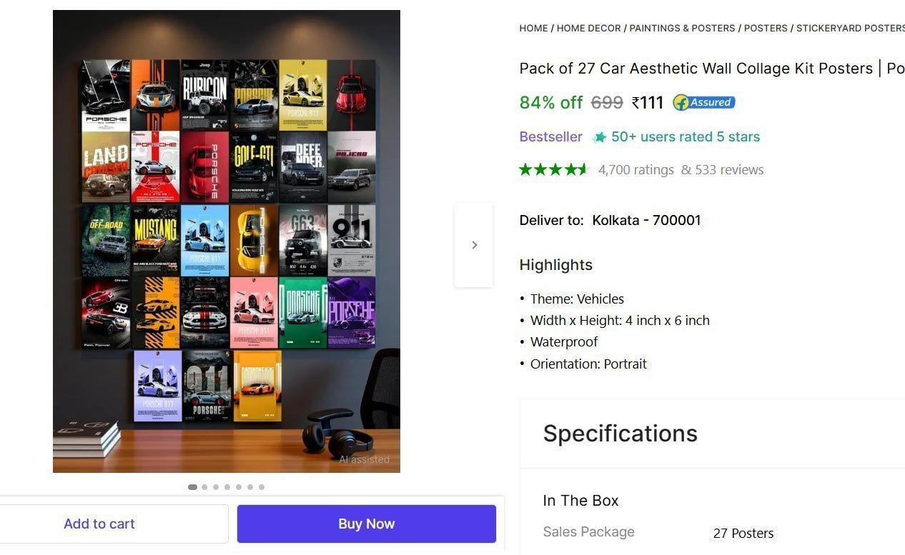 Pack Of 27 Car Aesthetic Wall Collage Kit 111