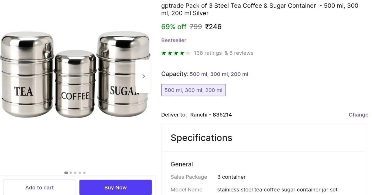 Pack Of 3 Steel Container 246