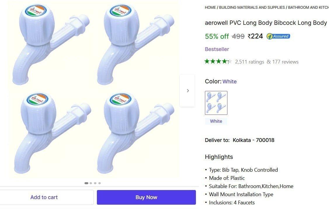 Pack Of 4 Bib Tap Faucet 224