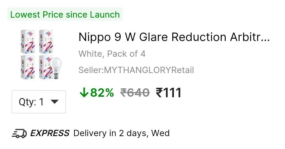 Pack Of 4 Bulb 111lowest Since Launch