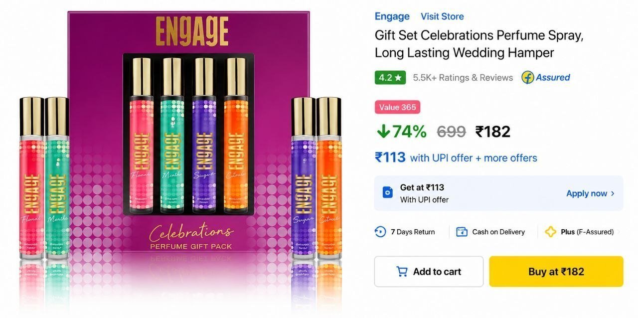 Pack Of 4 Perfume Combo 182