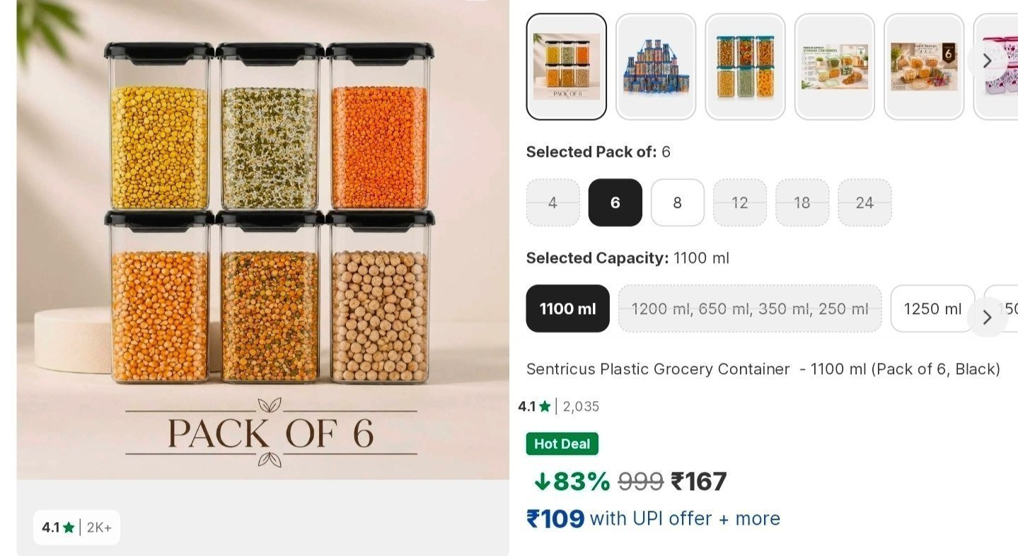 Pack Of 6 Grocery Container At 167