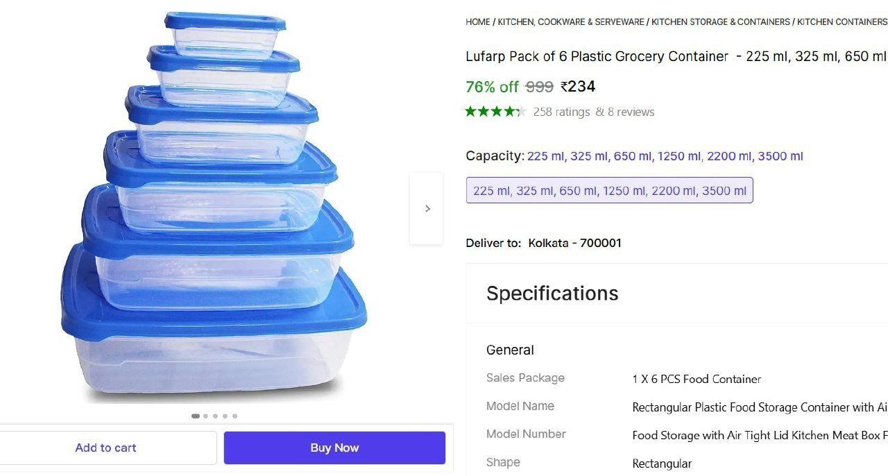 Pack Of 6 Grocery Container At 234
