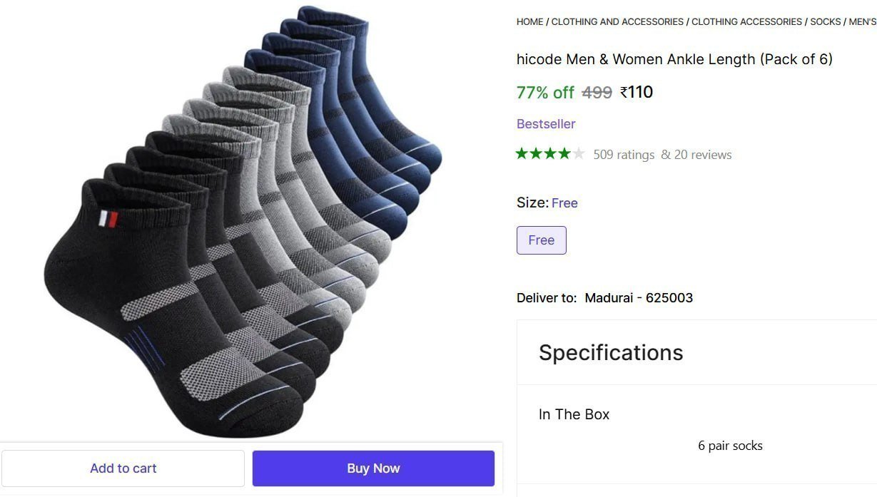 Pack Of 6 Socks 110