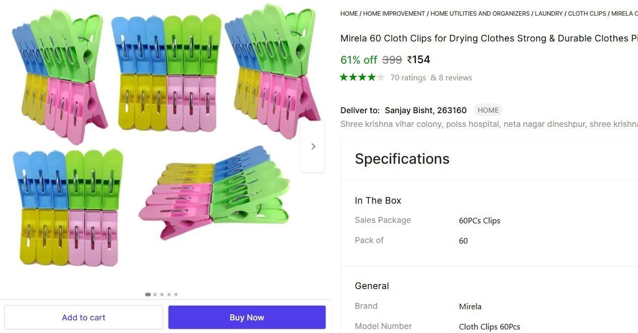 Pack Of 60 Clips 154