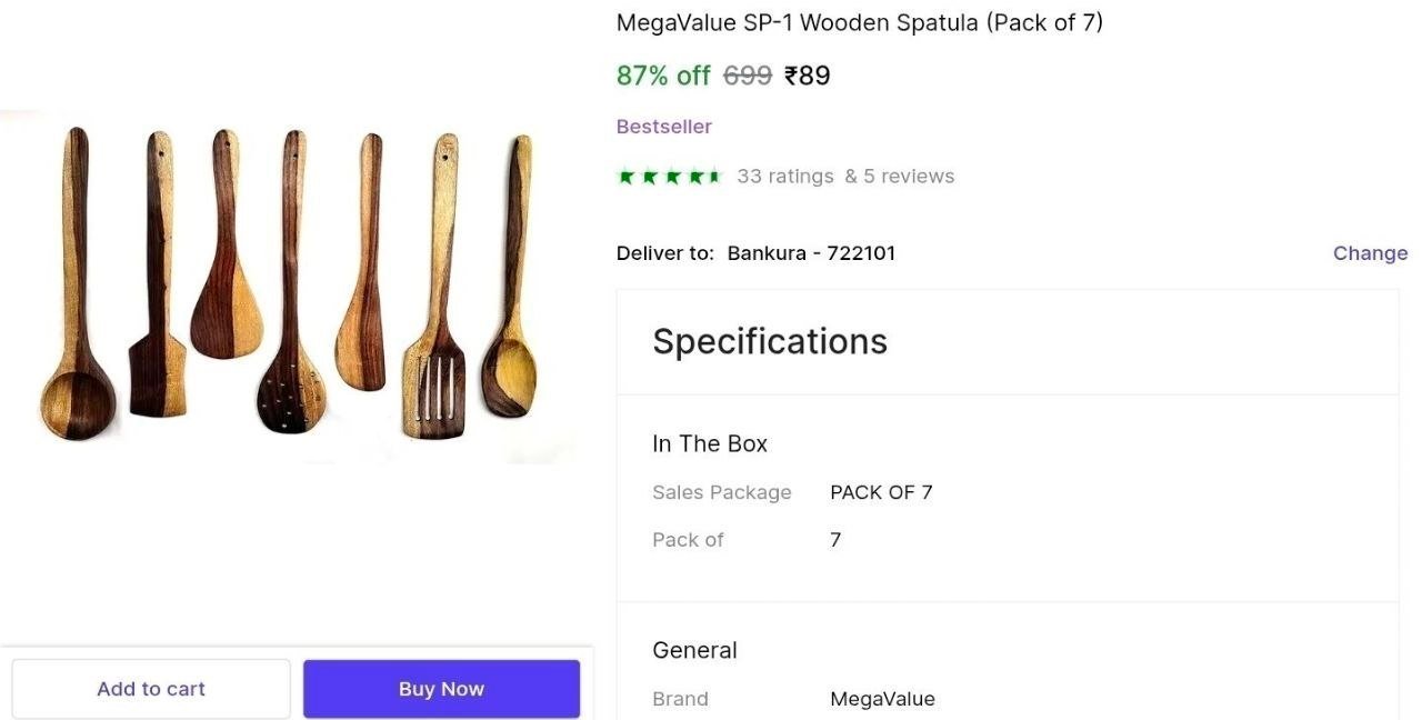Pack Of 7 Wooden Spatula At 89
