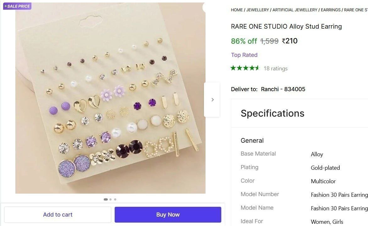 Pairs Earrings Combo Set 210