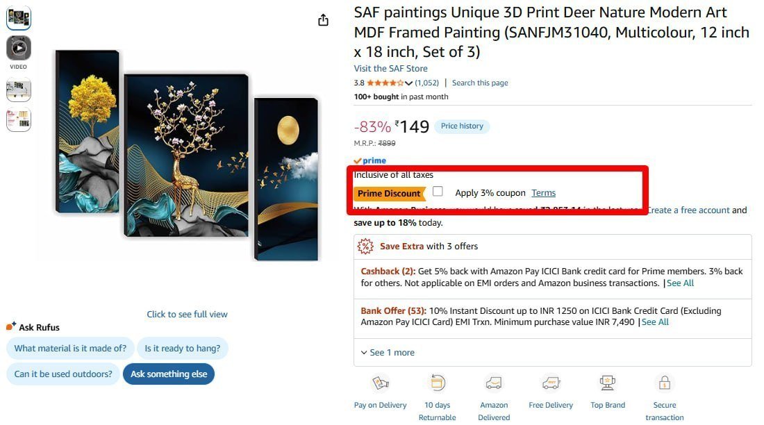 Paiting Set Of 3 149