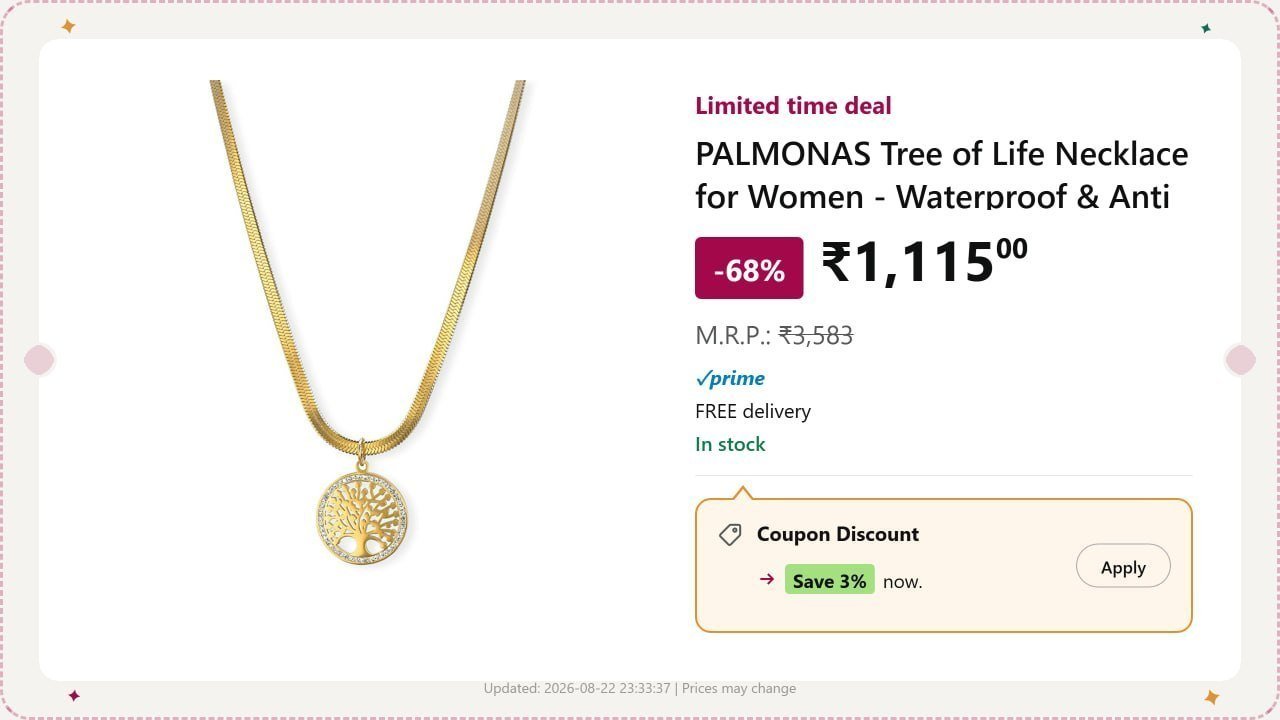Palmonas Tree Of Life Necklace For Women 1115