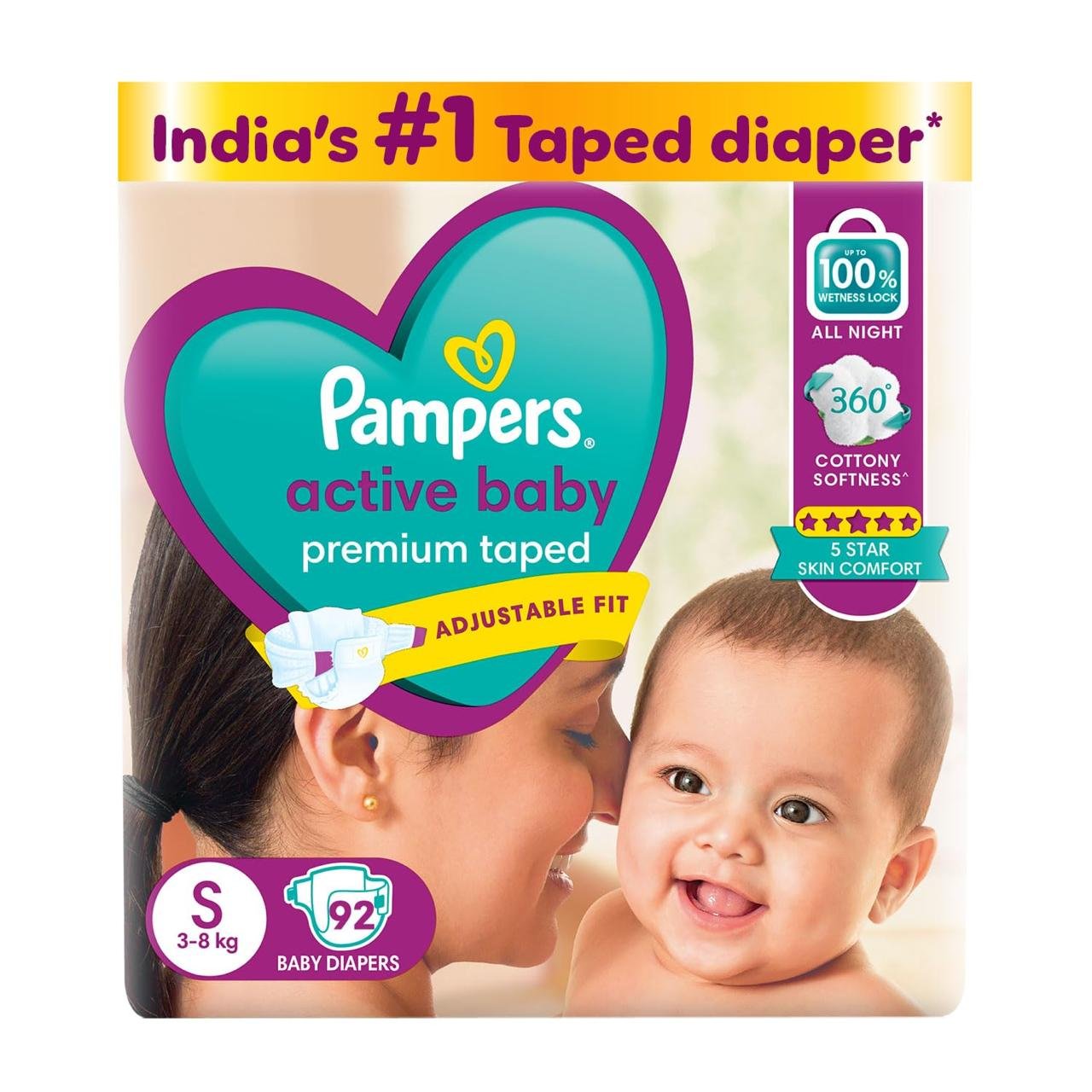 Pampers Active Baby Taped Diapers Small Size 