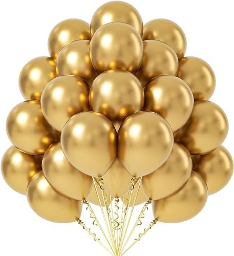 Party Propz Golden Chrome Balloons - 25 Pcs G