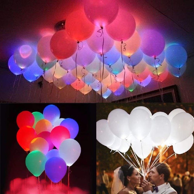 Party Propz Multicolor Led Balloons For Birthday Decoration - Set Of 20