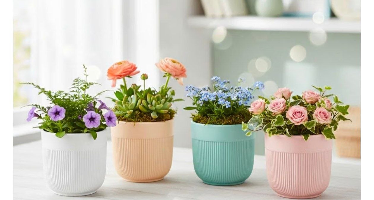 Pc Refined Minimal White Ceramic Planter Pot At 38
