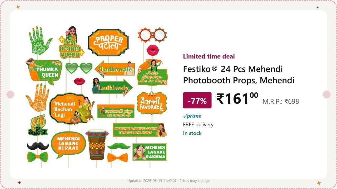 Pcs Mehendi Photobooth Props 161