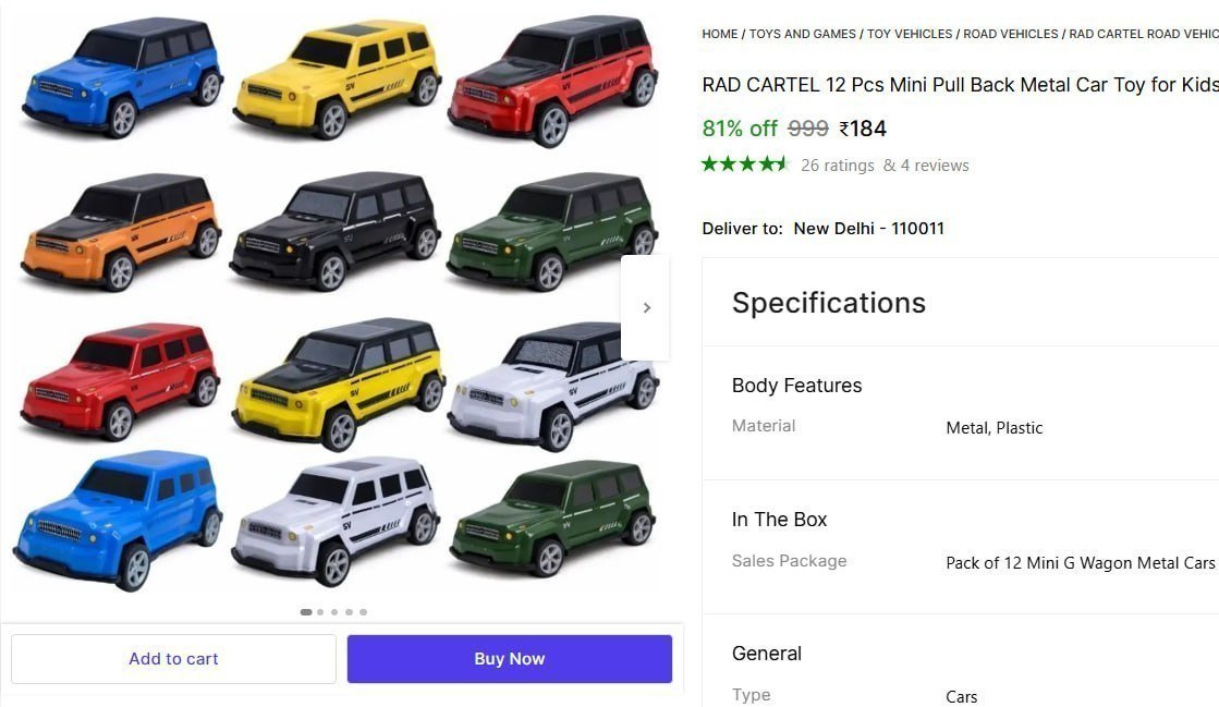 Pcs Mini Pull Back Metal Car 184