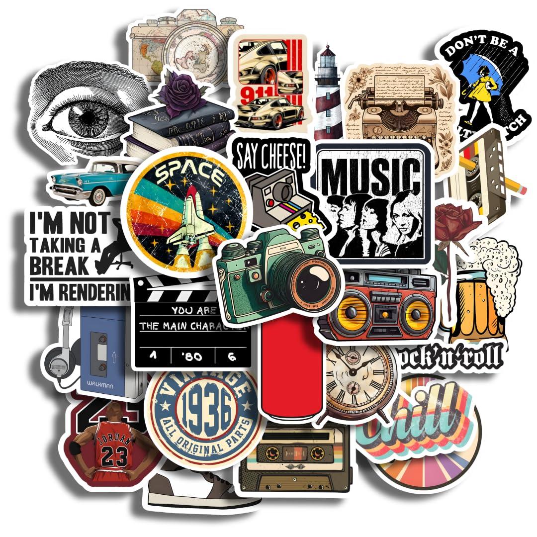 Pcs Vintage Vinyl Stickers - Waterproof And Residue- 149