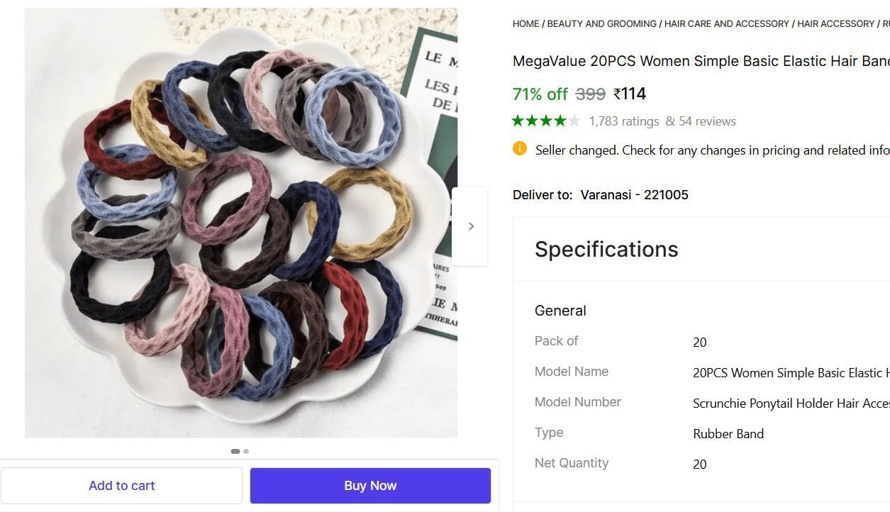 Pcs Women Simple Basic Elastic Hair Bands 114