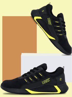 Pennen Men Black Mesh Running Non-marking Sho