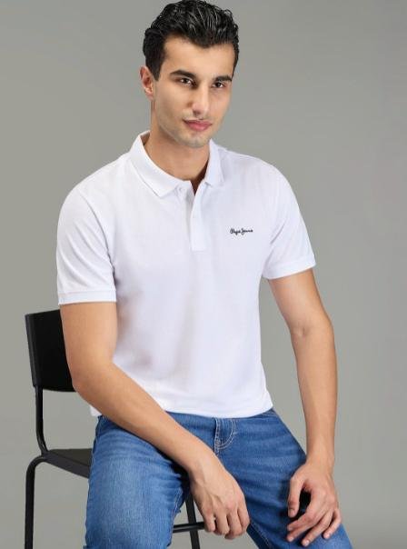 Pepe Jeans Men Brand Logo Polo Collar Pockets