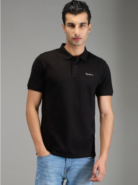 Pepe Jeans Men Brand Logo Polo Collar T-shirt