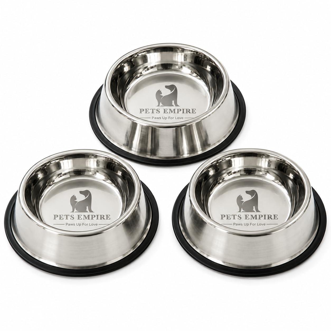 Pets Empire Dog Cat Bowls Stainless Steel Pack Of 