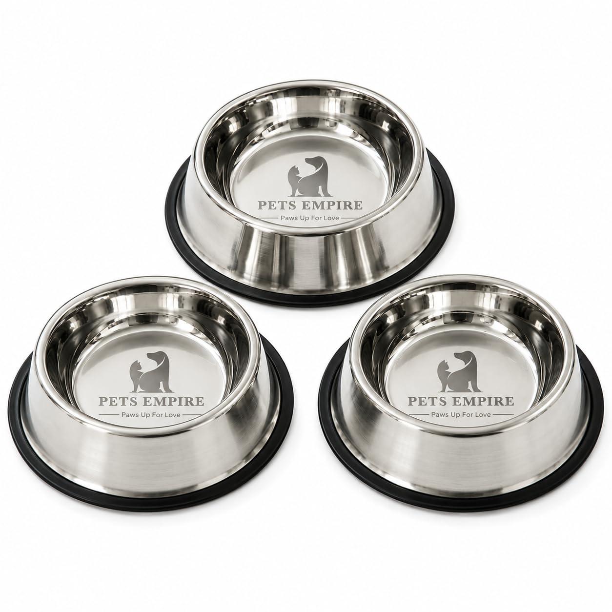 Pets Empire Dog Cat Bowls Stainless Steel Pac