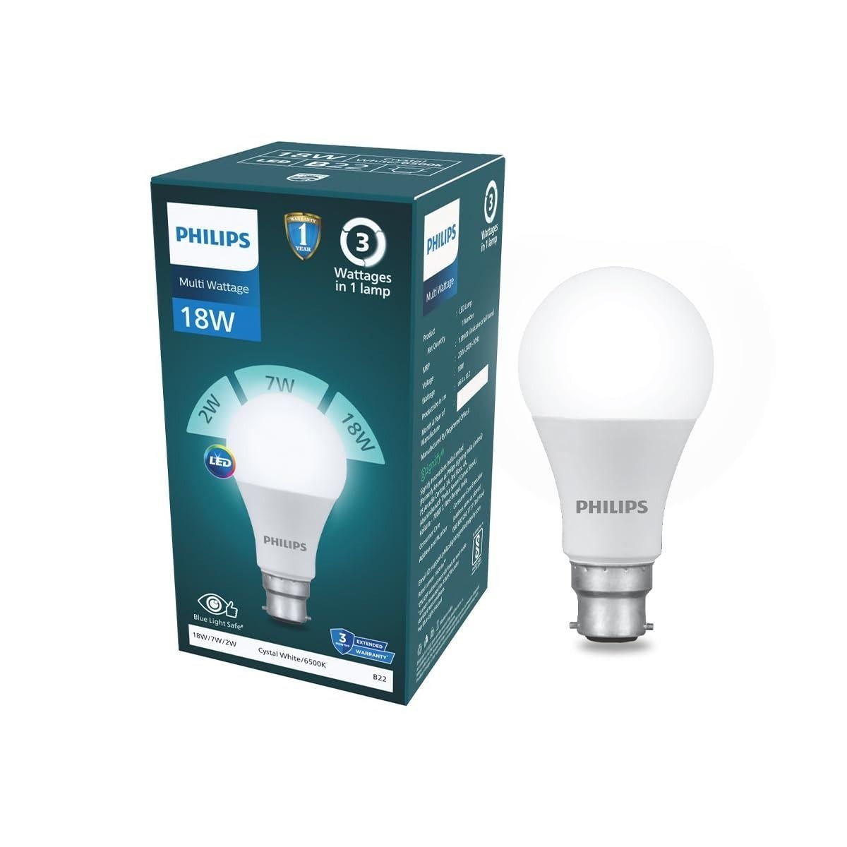Philips 18w Dimmable Led Bulb Cool White 6500