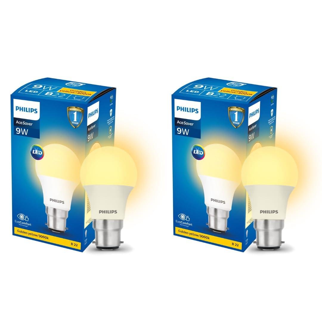 Philips 9-watts B22 Led Warm White(golden Yel
