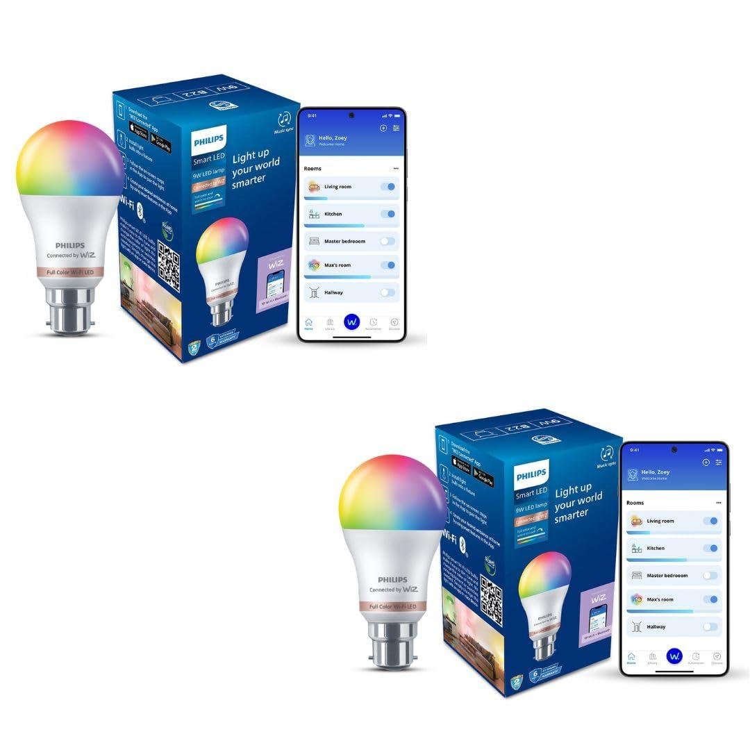 Philips 9w B22 Led Bulb Warm White Pack Of 2 