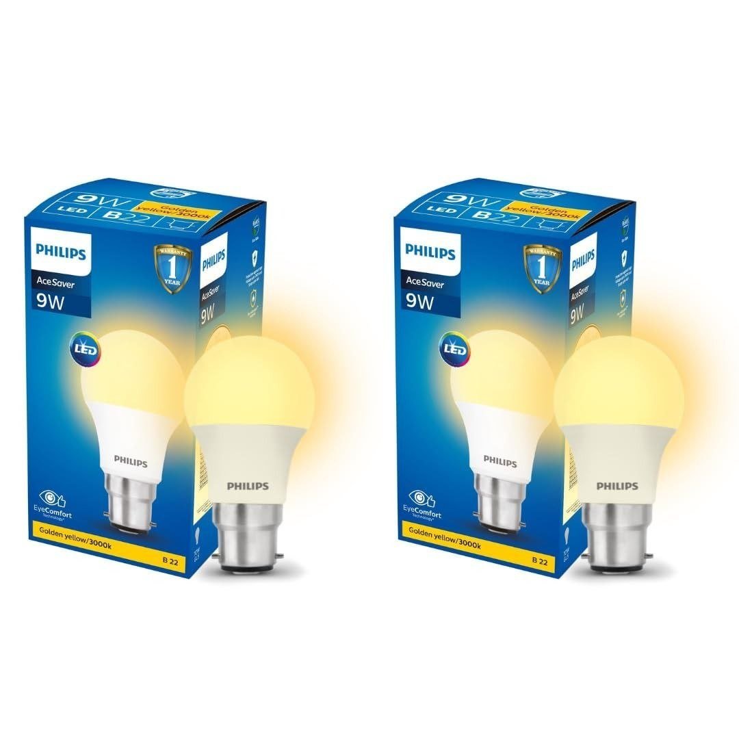 Philips 9w B22 Led Warm White Bulb Pack Of 2 
