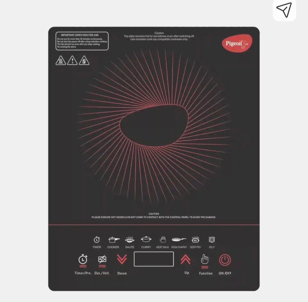Pigeon 1800w Induction Cooktop 2199 Crompton 500w 