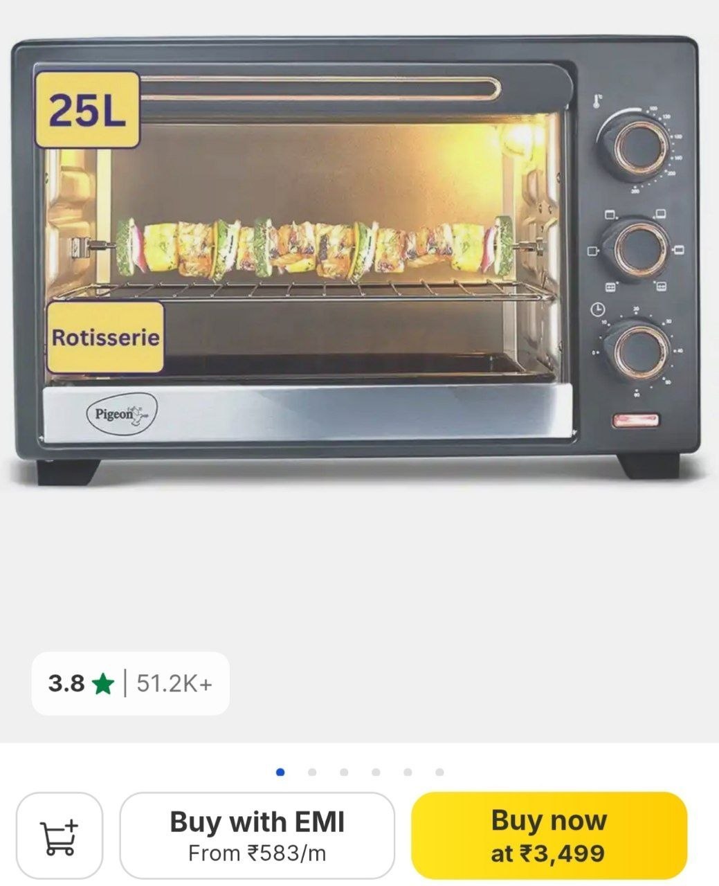 Pigeon 25-litre With Rotisserie Oven Toaster 