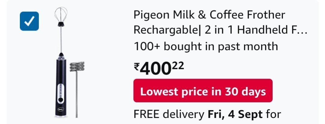 Pigeon Milk Coffee Frother Rechargable At 400
