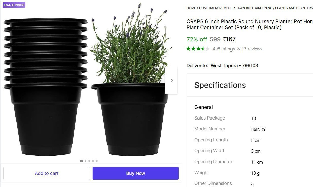 Plant Container Set (pack Of 10) 167
