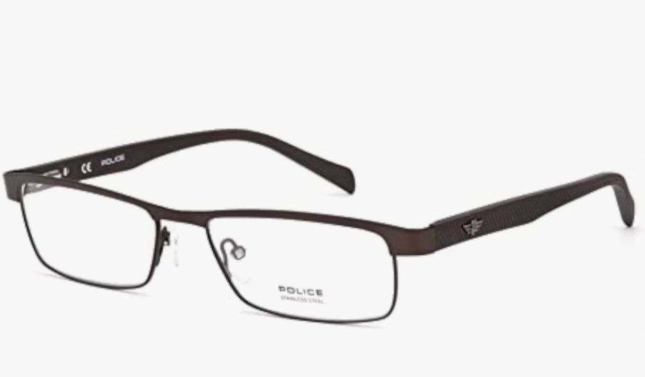 Police Eyewear Square Men Medium Matt Dark Brown M