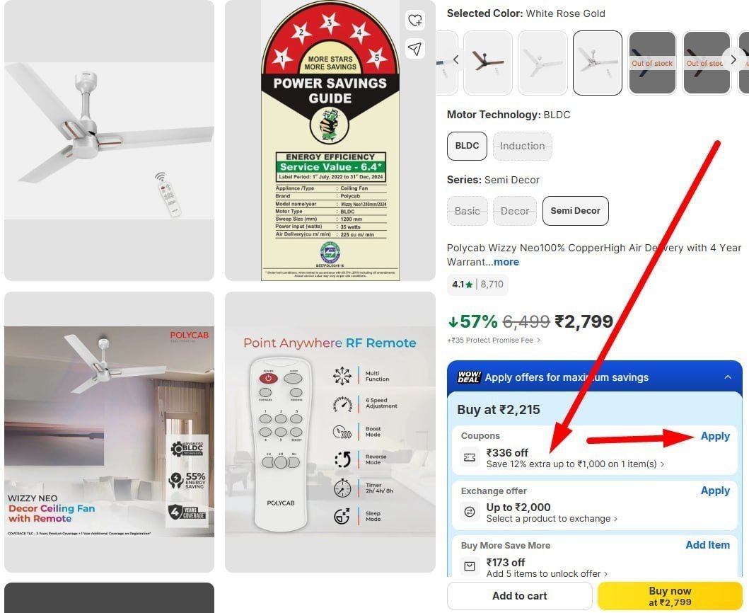 Polycab Bldc Ceiling Fan 1200mm