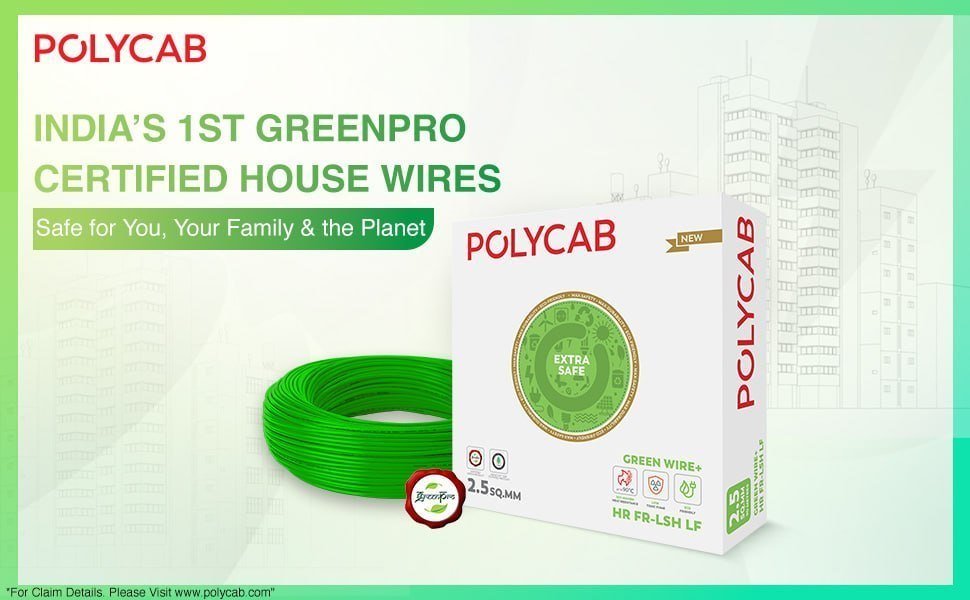 Polycab Green Wire 90m Coil 0 75 Sq Mm 1589