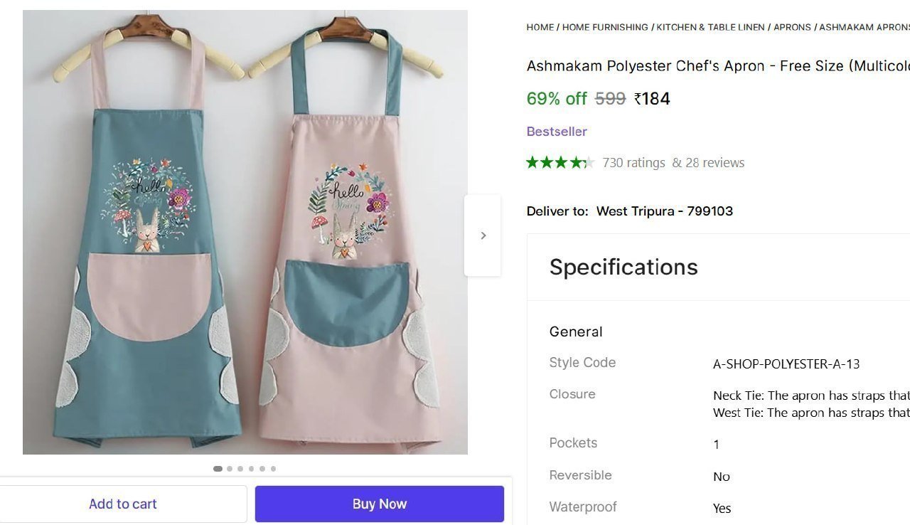 Polyester Chef S Apron - Size (pack Of 2) 184