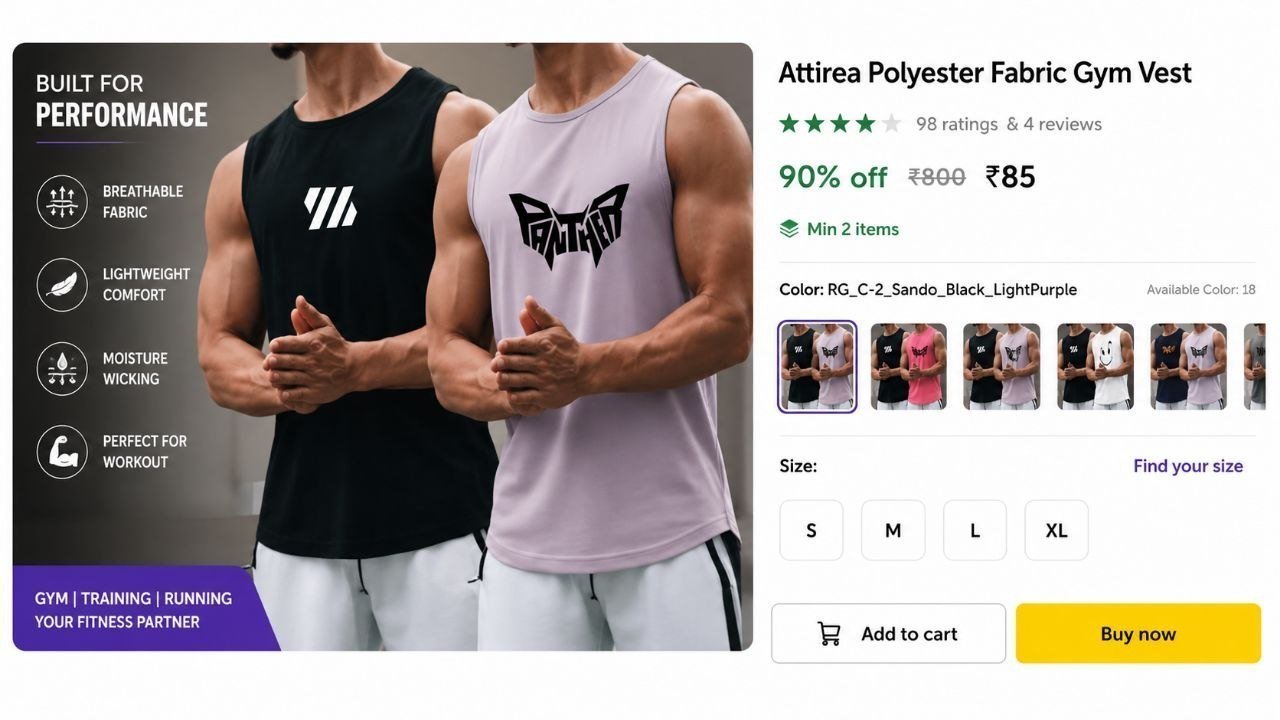Polyester Fabric Gym Vest 85