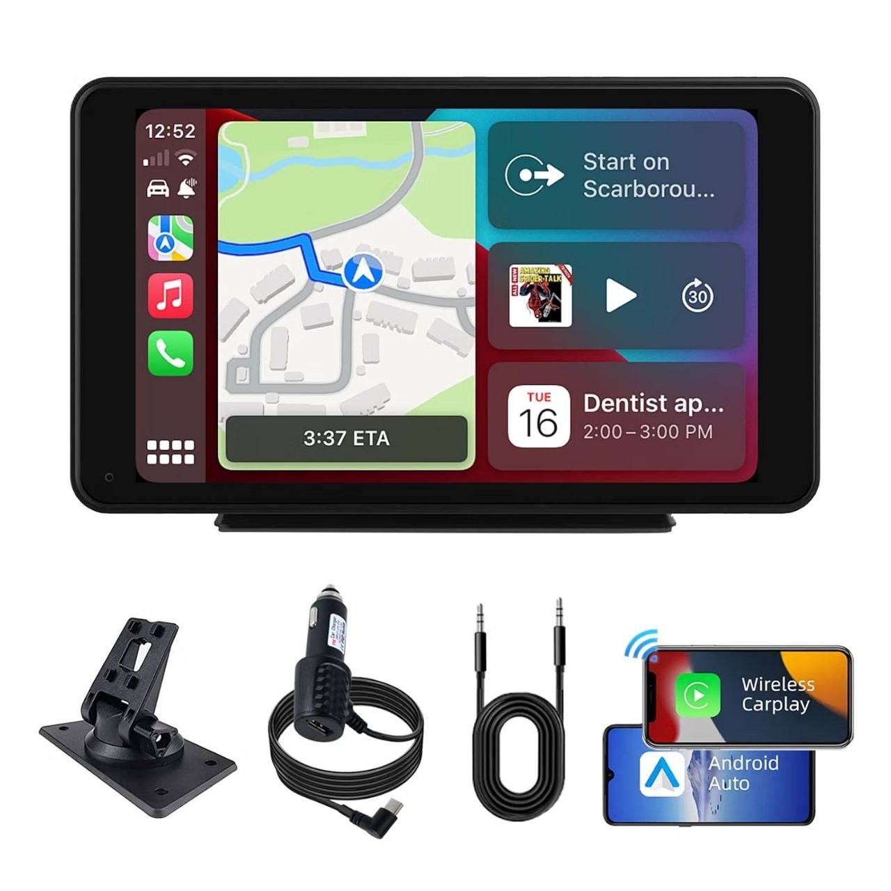 Portable Carplay Android Auto Screen For Car 