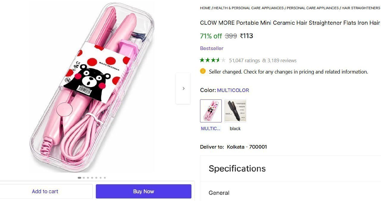 Portable Mini Ceramic Hair Straightener 113