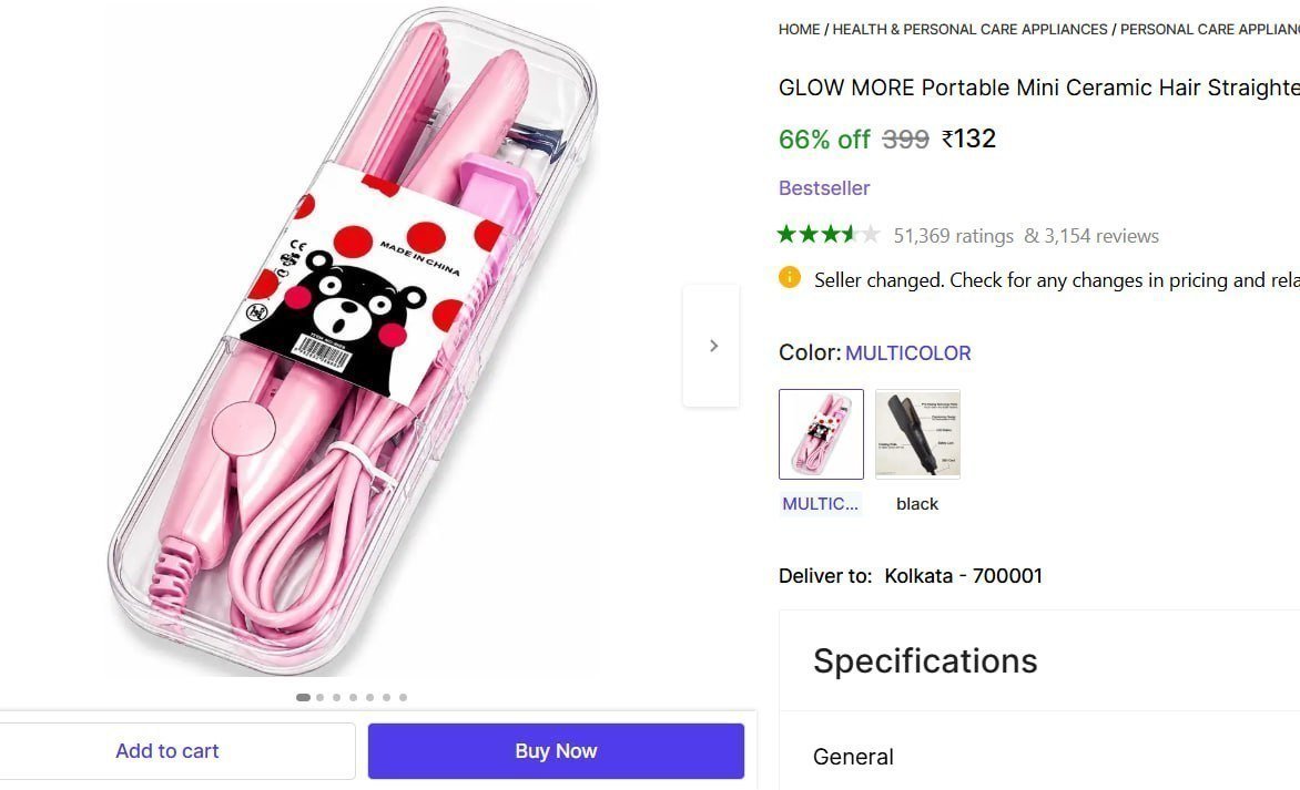 Portable Mini Ceramic Hair Straightener 132