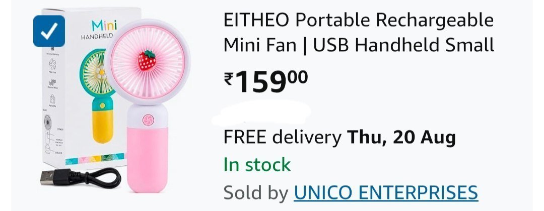 Portable Rechargeable Mini Fan At 159